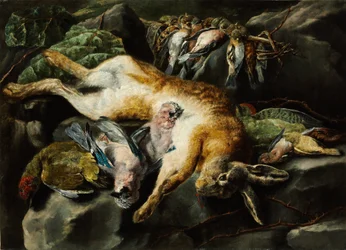 Lièvre et gibier à plumes ensachés