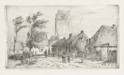 Vue de village avec clocher
