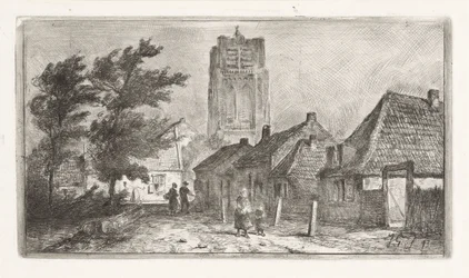 Vue de village avec clocher