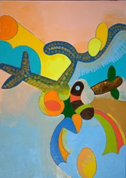 Dix minutes après son dernier décollage, Icare est attaqué par un oiseau de paradis, 2010