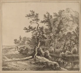 Paysage avec une route sinueuse