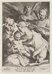 La Sainte Famille et deux anges musiciens