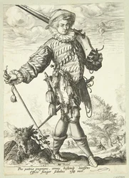 Officier avec une brindille