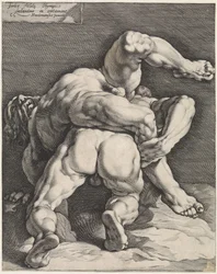 Deux lutteurs