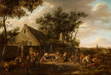 Paysans dansant à une auberge