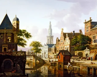 Une ville hollandaise le long d