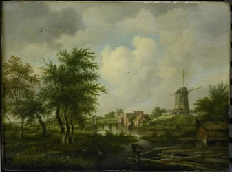 Le mur en ruine à Amsterdam avec la Weteringpoort, vu sur le Buitensingel