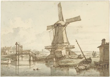 Paysage avec moulin à vent