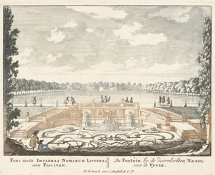 Fontaine et grand étang dans les jardins du Palais Het Loo, 1694-97