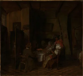 Un repas de famille dans une maison de paysan