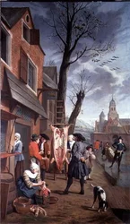 Devant la boucherie (une série de quatre)