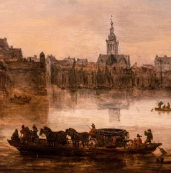 Un grand ferry avec un carrosse à quatre chevaux (Nijmegen), détail