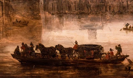 Un grand ferry avec un carrosse à quatre chevaux (Nijmegen), détail
