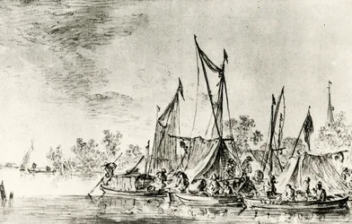Paysage de canal néerlandais
