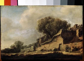 Paysage à la chaumière et au chêne