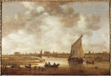 Vue de Leyde, Pays-Bas, depuis le nord-est (huile sur bois)