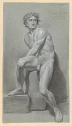 Homme nu assis, vu de face (1er prix 1791)