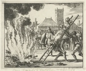 Anneken Hendriks, attachée à une échelle, brûlée à Amsterdam, 1571, 1685