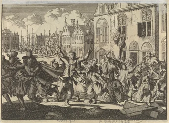 Émeute à Enkhuizen où les maisons des vice-amiraux Kwast et Turk sont détruites, 1635