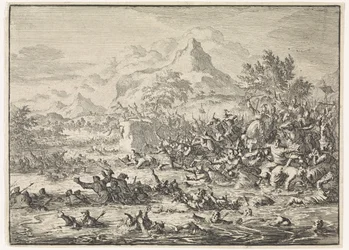 Placidus bat les Juifs au Jourdain et les pousse dans la rivière