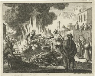 Polycarpe poignardé sur le bûcher
