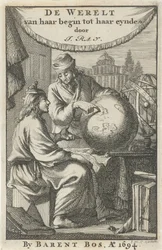 Deux hommes étudiant un globe