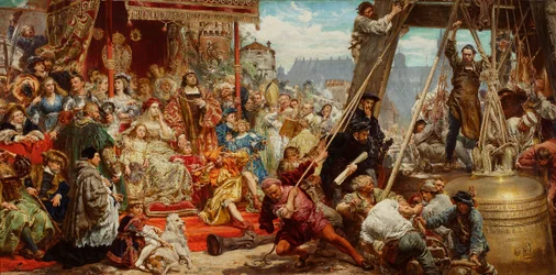 La suspension de la cloche de Sigismond à la tour de la cathédrale de Cracovie en 1521