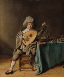 Autoportrait en joueur de luth, vers 1637-1638 (huile sur panneau)