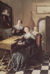 Trois femmes à un Virginal
