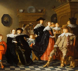 Une famille élégante dans un intérieur