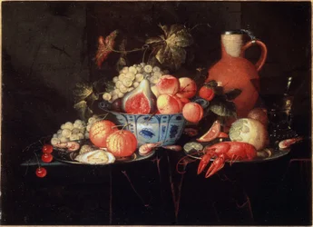 Nature morte avec fruits et écrevisses
