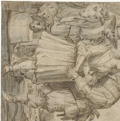 Vieux chasseur et une jeune femme