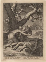Adam et Ève pleurant sur le corps d
