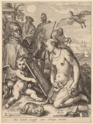 Artiste peignant une femme nue : Allégorie de la perception visuelle