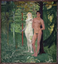 Adam et Ève. Peinture de Jan Preisler