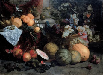 Nature morte avec fruits et légumes, premier tiers du 17e siècle