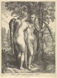 Diane et une nymphe devant un arbre (Diana en haar nimfen)