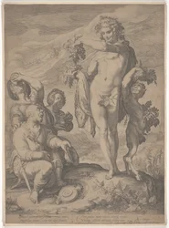 Buveurs demandant à Bacchus la continuation de ses dons