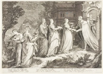 Plaque Quatre, des Cinq Vierges Sages et Cinq Vierges Folles