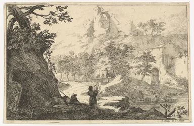 Paysage avec ruines d