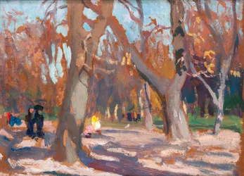 Le parc Planty à Cracovie, vers 1903