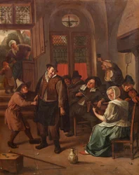 Néerlandais : Compagnie joyeuse dans un intérieur Scène de taverne