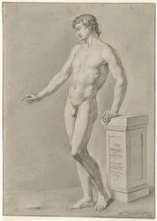Homme nu debout près d