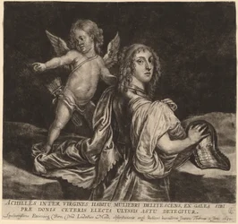 Achille en Pyrrha avec Cupidon