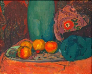 Nature morte avec vase bleu-vert