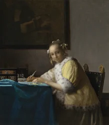 Une dame écrivant, vers 1665