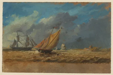 Vue de mer avec quelques navires