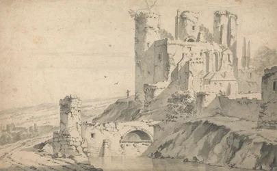 Château en ruine sur une rivière
