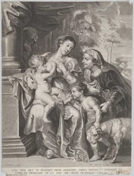 La Sainte Famille avec Élisabeth et le jeune Saint Jean-Baptiste, la Vierge allaitant l