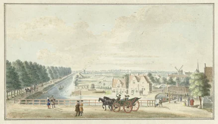 Vue de la digue près de la porte Catharijne à Utrecht